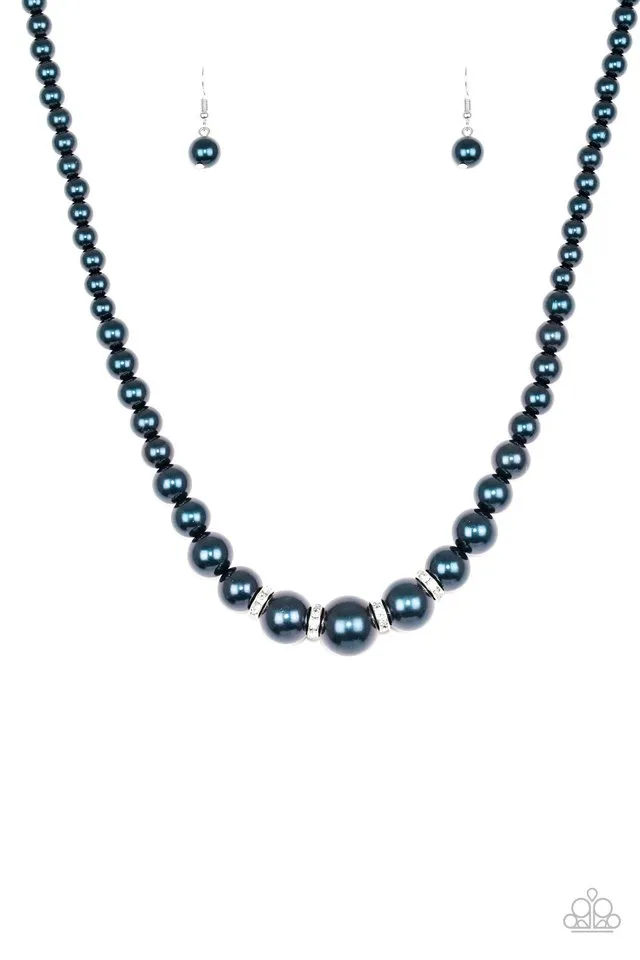 Paparazzi Accessories  - Party Pearls #N219 Box 3 - Blue Necklace