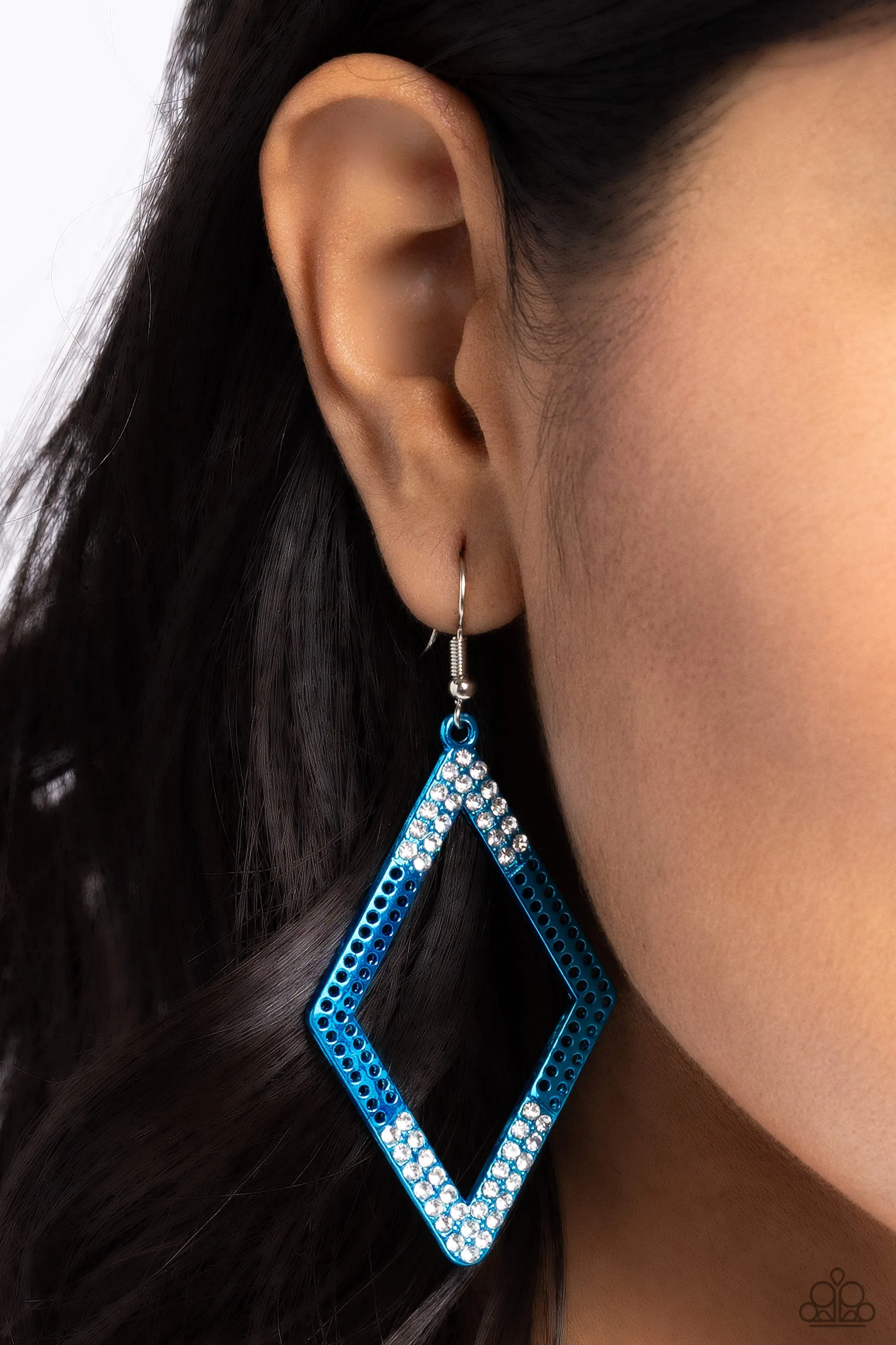 Paparazzi Eloquently Edgy Earrings Blue