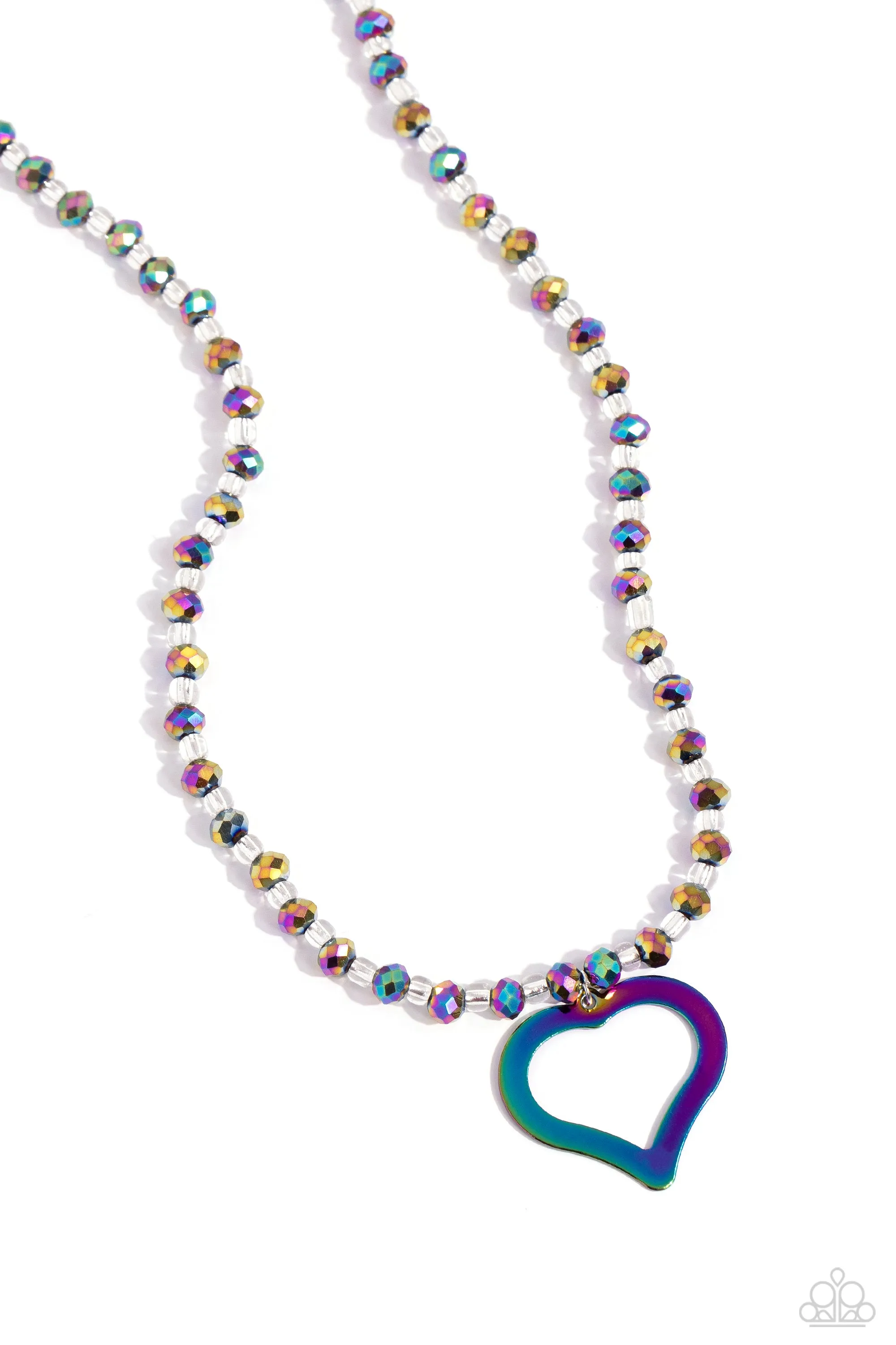 Paparazzi Faceted Factor Necklace Multi (Oil Spill)