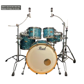 Pearl Masters Maple Reserve series in Turquoise Pearl, complete 5 piece shell set including matching snare drum