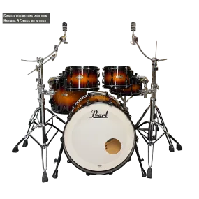 Pearl Masters Maple Reserve series in Vintage Tobacco Burst with Black hardware, complete 5 piece shell set including matching snare drum