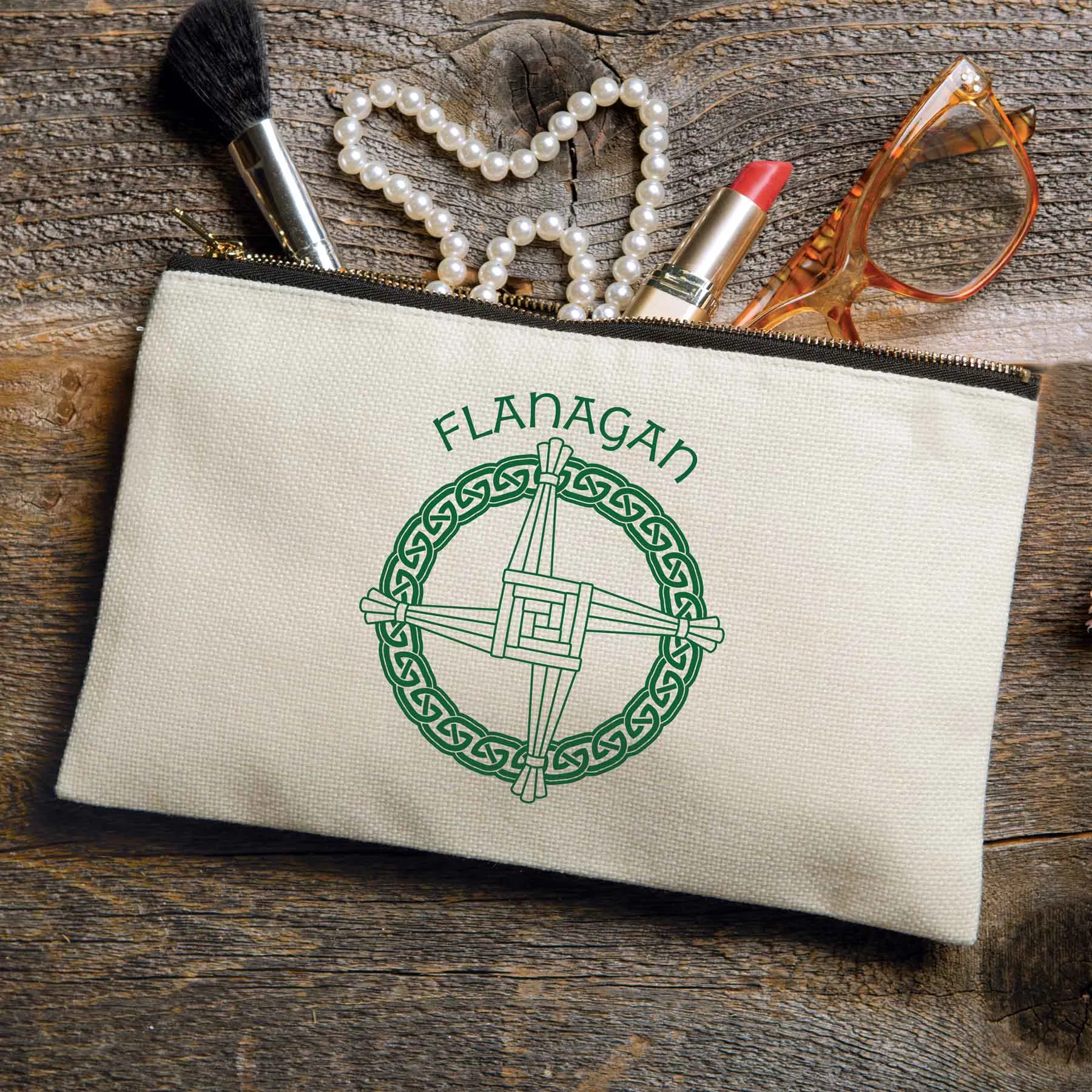 Personalized St Brigid's Cross Cosmetic Bag