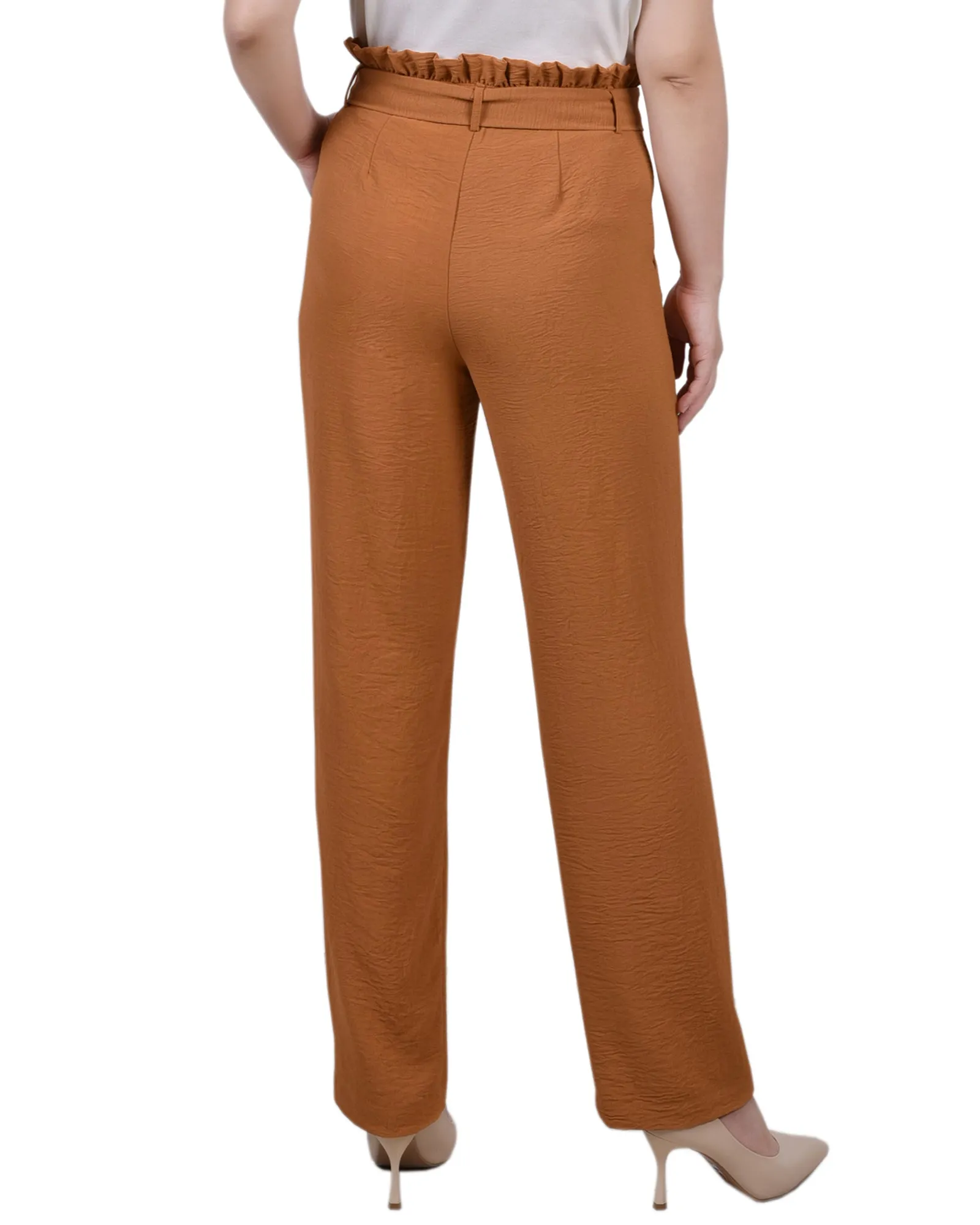 Petite Full Length Paper bag Waist Pants