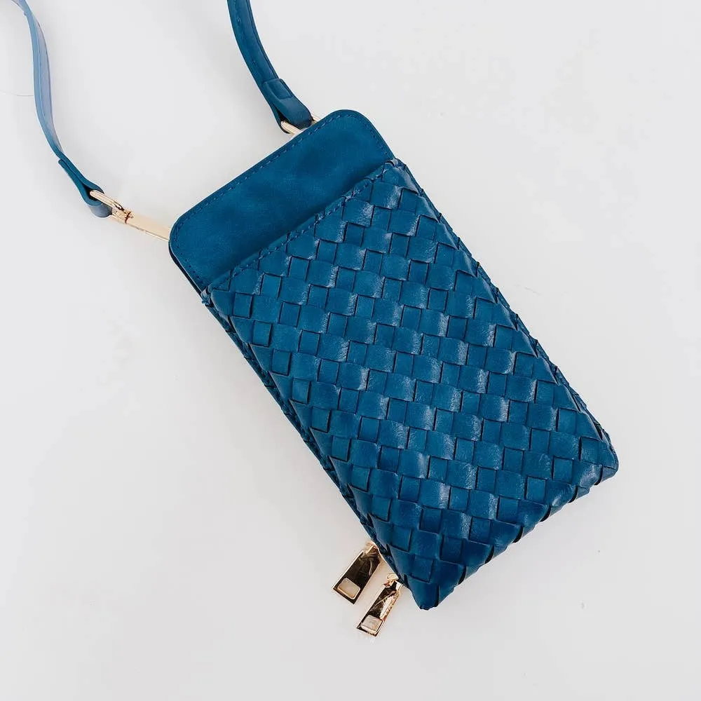 Pretty Simple | Woven Double Duty Phone Bag : Navy