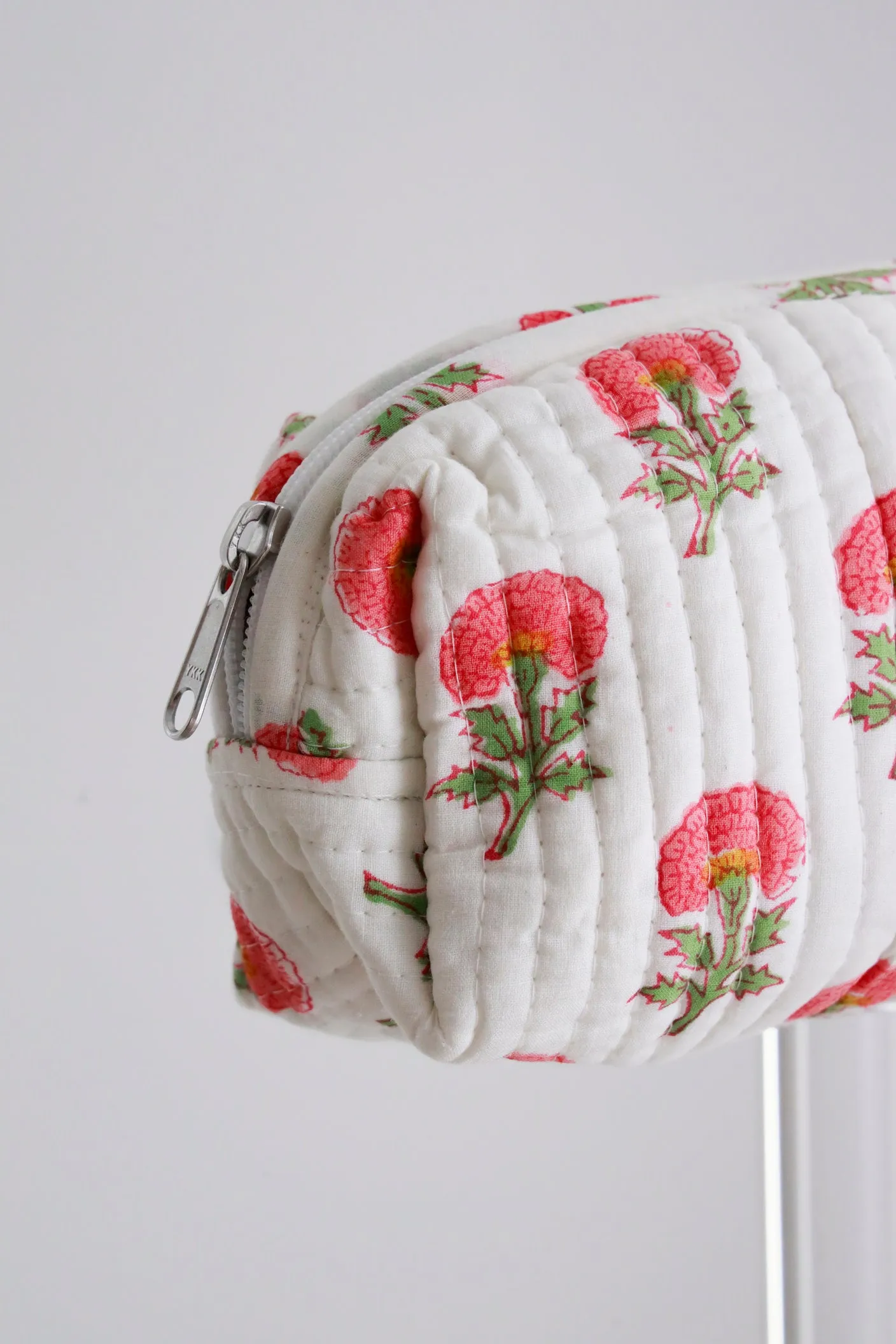 Quilted Hair Tool Bag - Carnation Crush