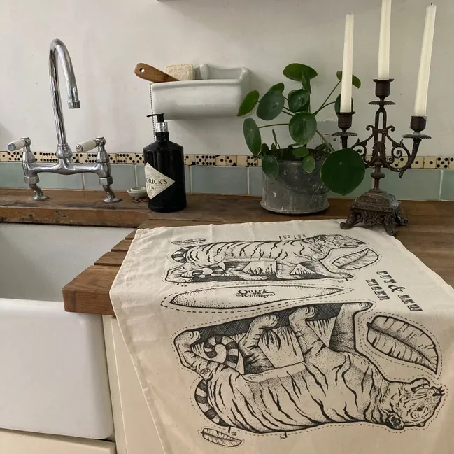 Quirk and Whimsey | Cut & Sew Tea Towel - Tiger