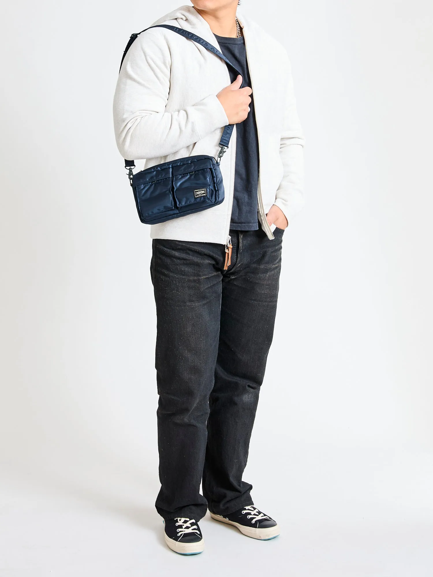 "Tanker" Shoulder Bag (S) in Iron Blue