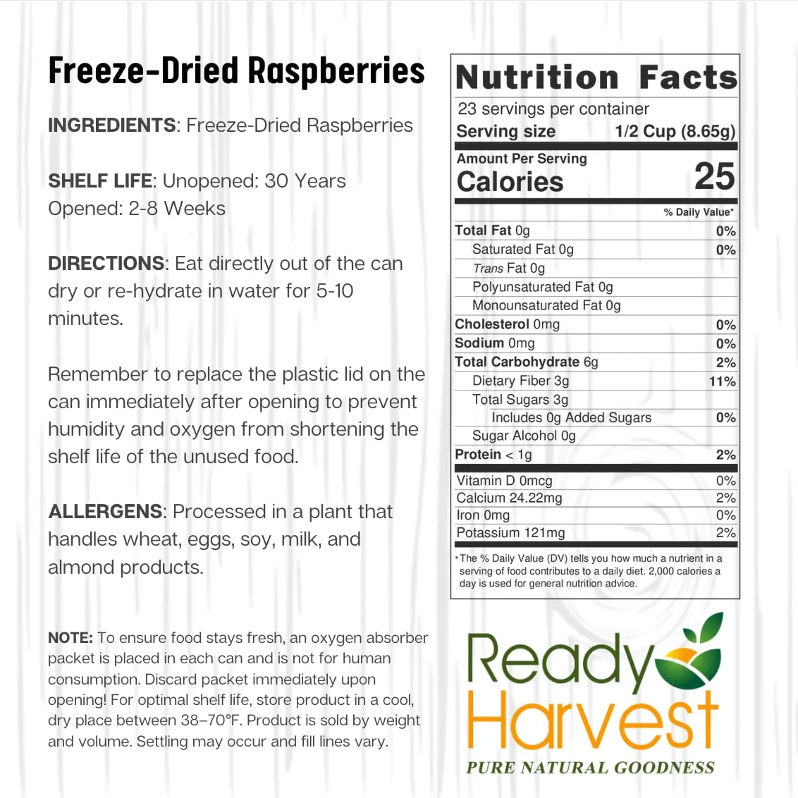 Raspberries Freeze Dried