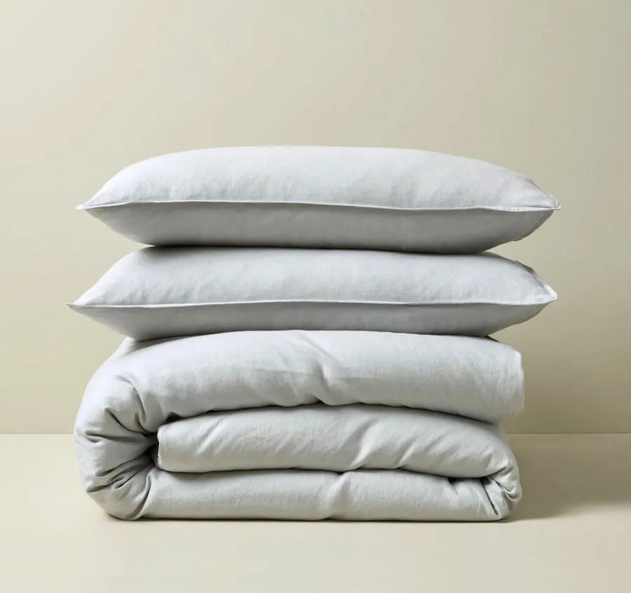 Ravello Linen Quilt Cover Range Silver