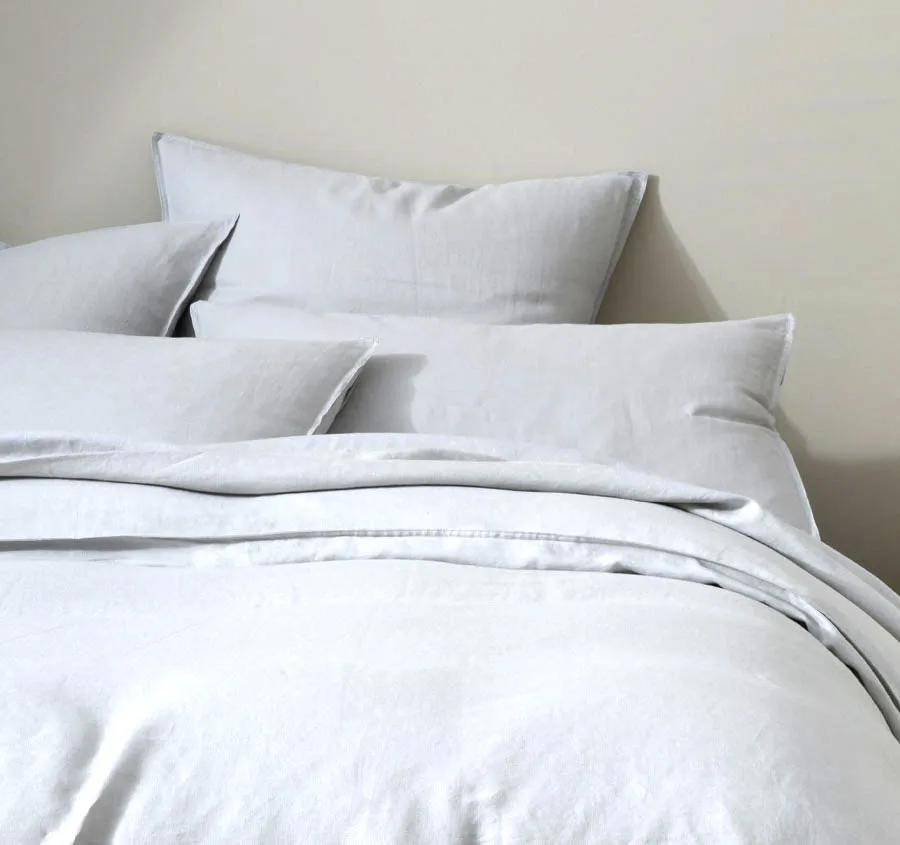 Ravello Linen Quilt Cover Range Silver