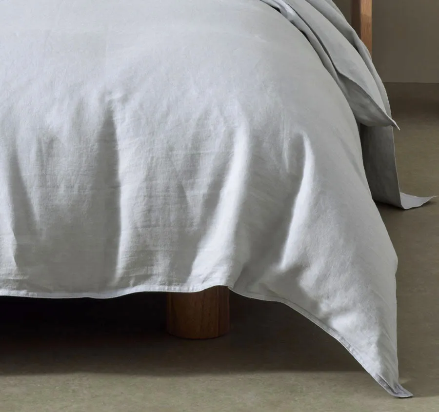 Ravello Linen Quilt Cover Range Silver