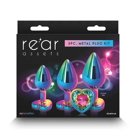 Rear Assets Rainbow Heart Gem Anal Trainer Kit - Multi Color