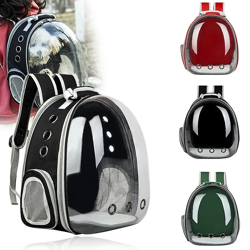 Red New Expandabale Cat Bag Breathable Portable Pet Carrier Bag Outdoor Travel Backpack For Cat And Dog Transparent Space Pet Backpack Fa1367