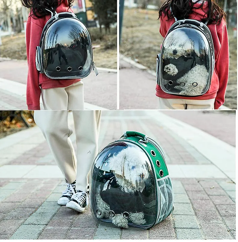 Red New Expandabale Cat Bag Breathable Portable Pet Carrier Bag Outdoor Travel Backpack For Cat And Dog Transparent Space Pet Backpack Fa1367