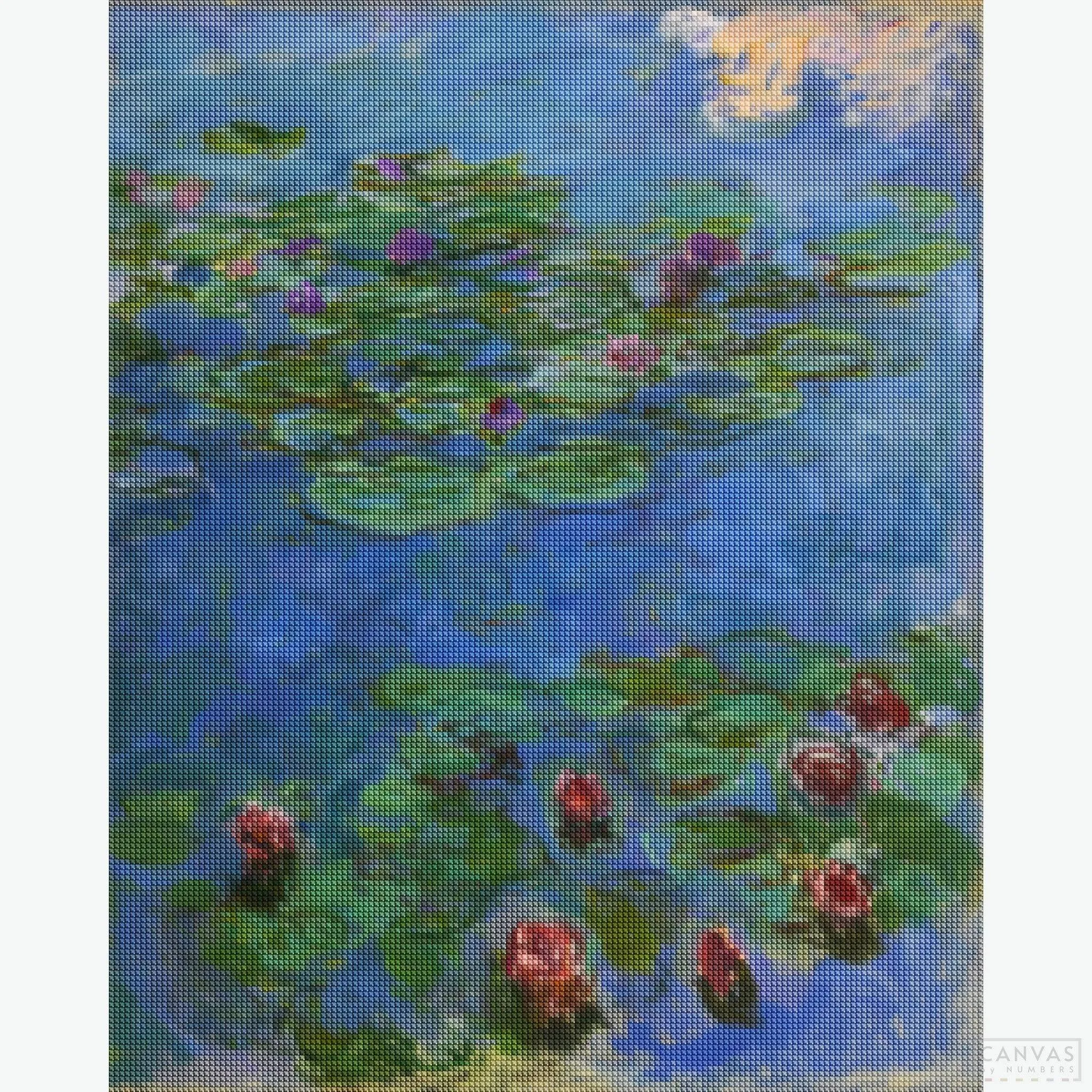 Red-Water Lilies - Diamond Painting