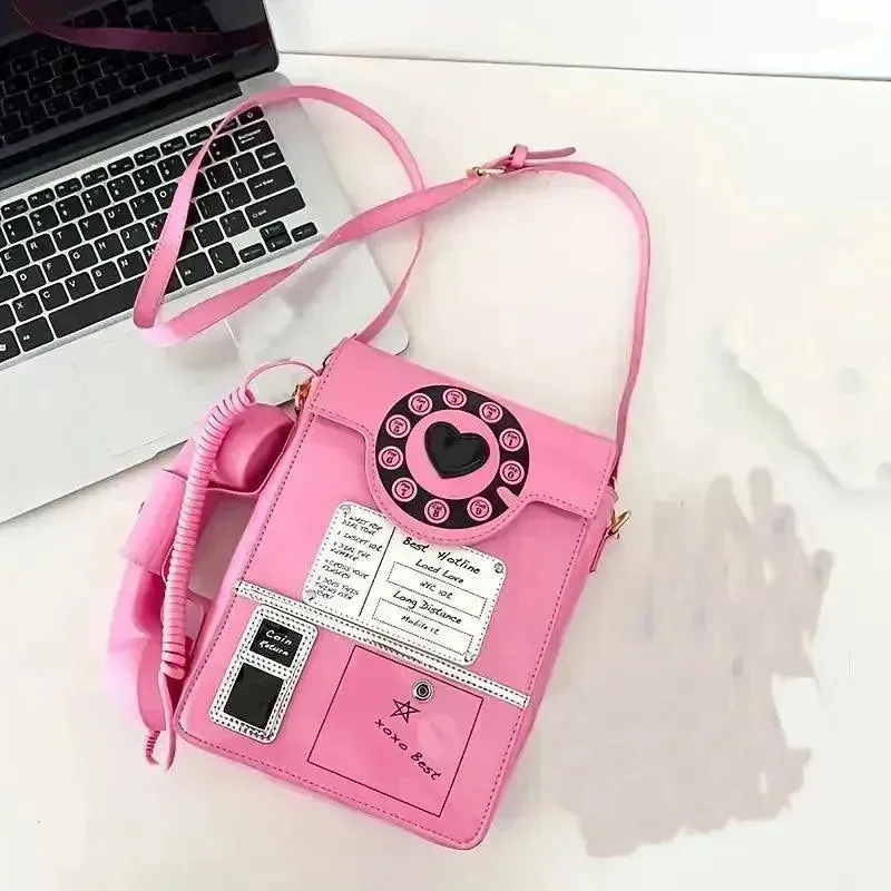 Retro Phone-Shaped Crossbody Bag