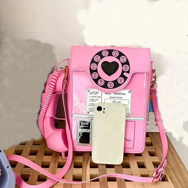 Retro Phone-Shaped Crossbody Bag