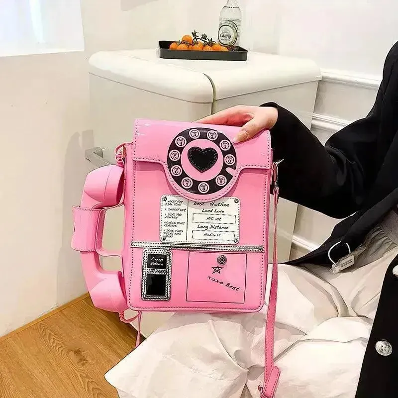 Retro Phone-Shaped Crossbody Bag