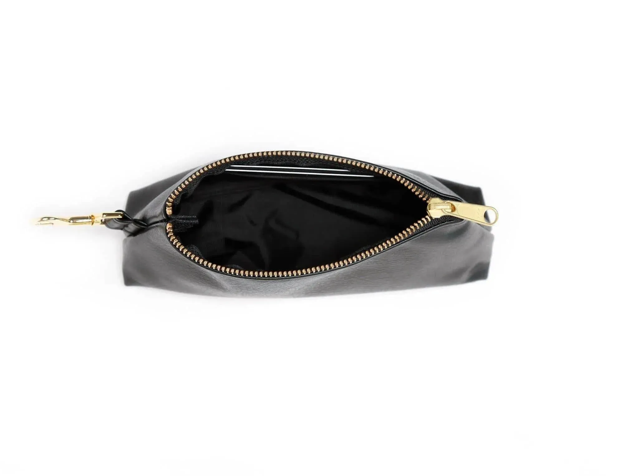 Rich Gold Tone Premium Leather Wristlet Bag