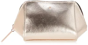 Rose Gold Metallic Cosmetic, Makeup, or Toiletry Bag Pouch for Travel and Organization - Made of Premium Vegan Leather