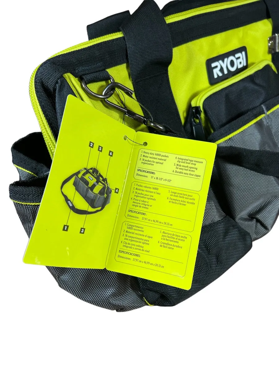 RYOBI 18 in. Tool Bag with Shoulder Strap