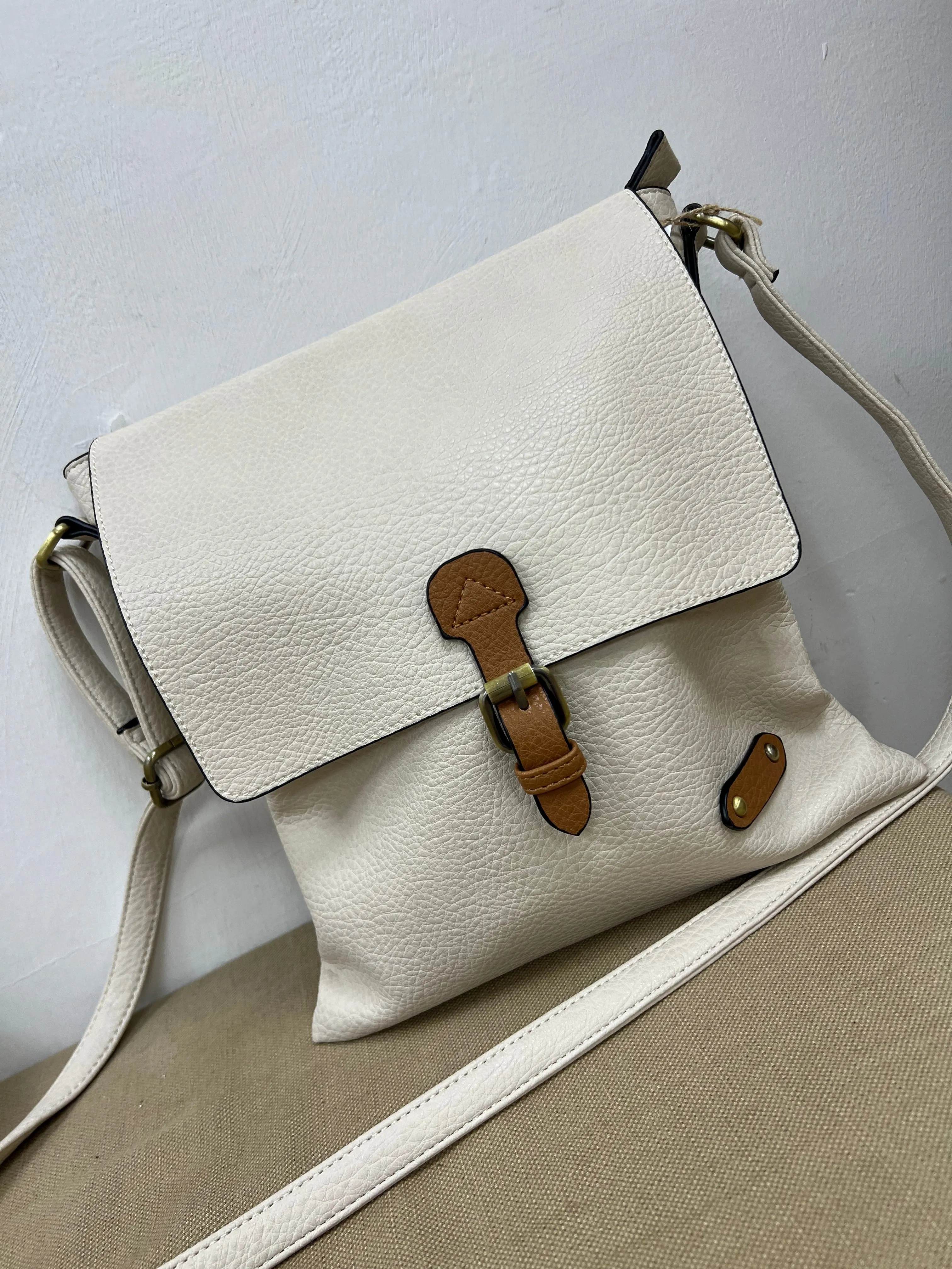 Satchel Crossbody Bag - Cream