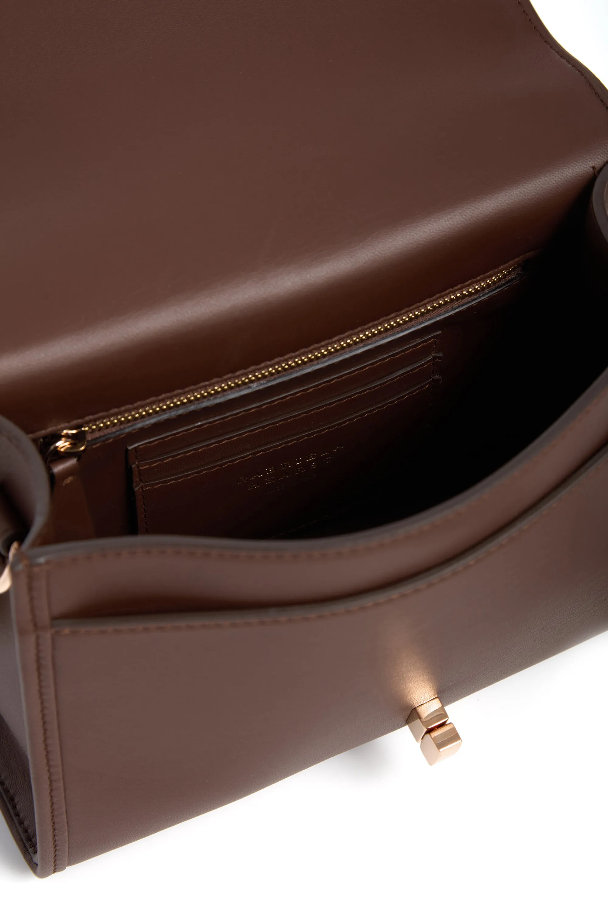 Small Leonora Flap Bag in Chocolate Leather