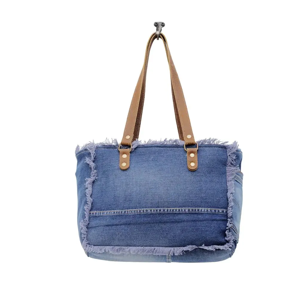 Sofia Canvas & Leather Shoulder Bag