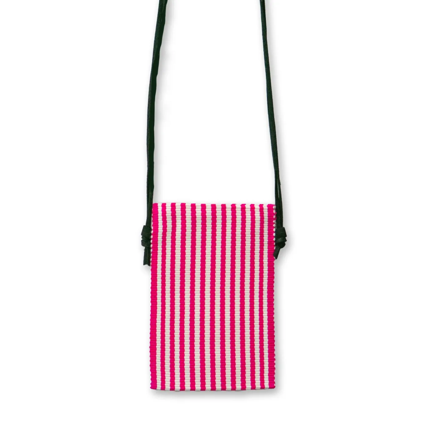 Striped Woven Phone Purse