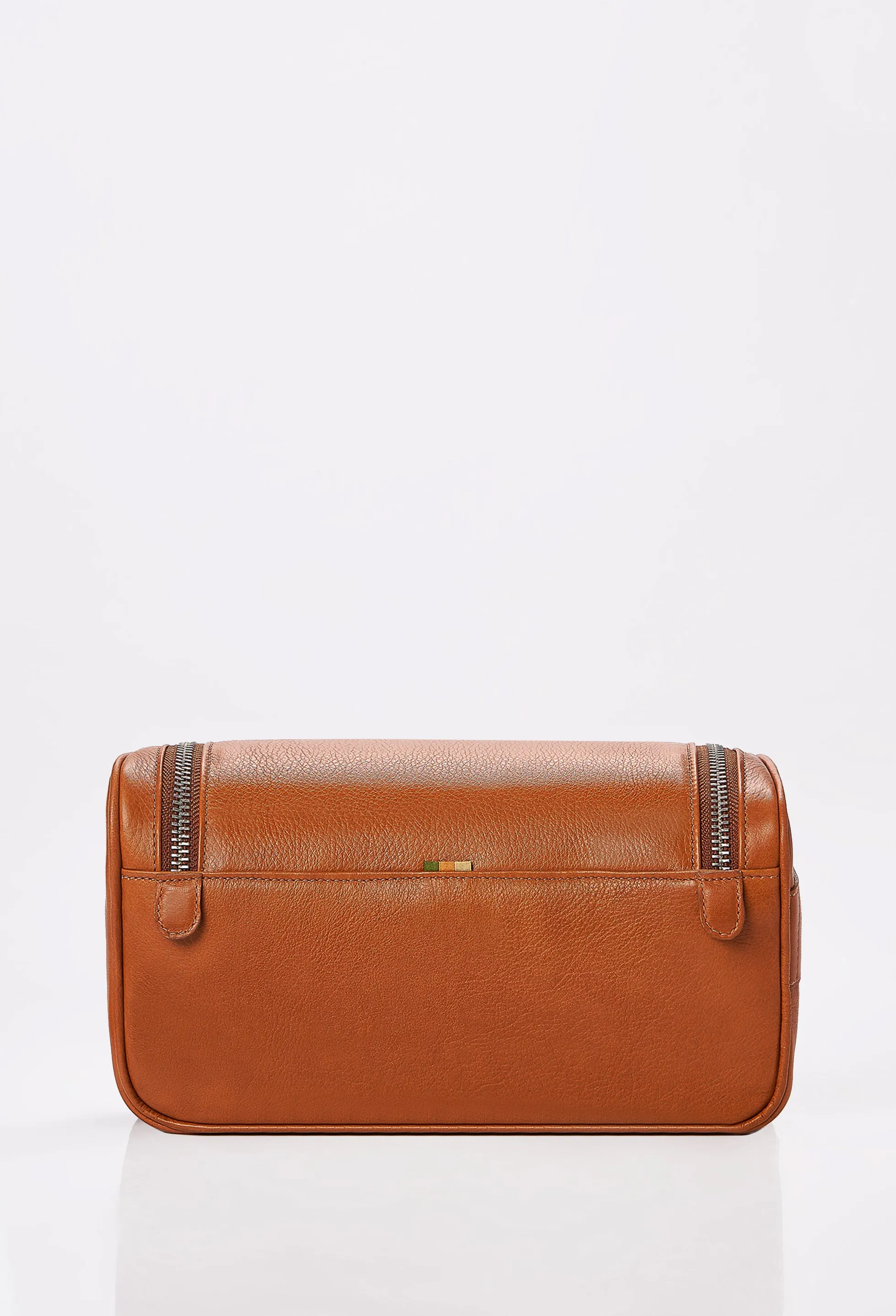 Tan Leather Large Toiletry Bag