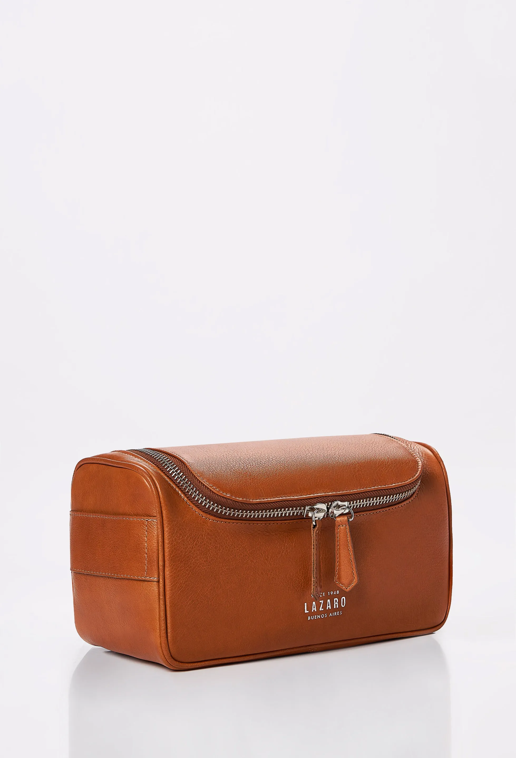 Tan Leather Large Toiletry Bag