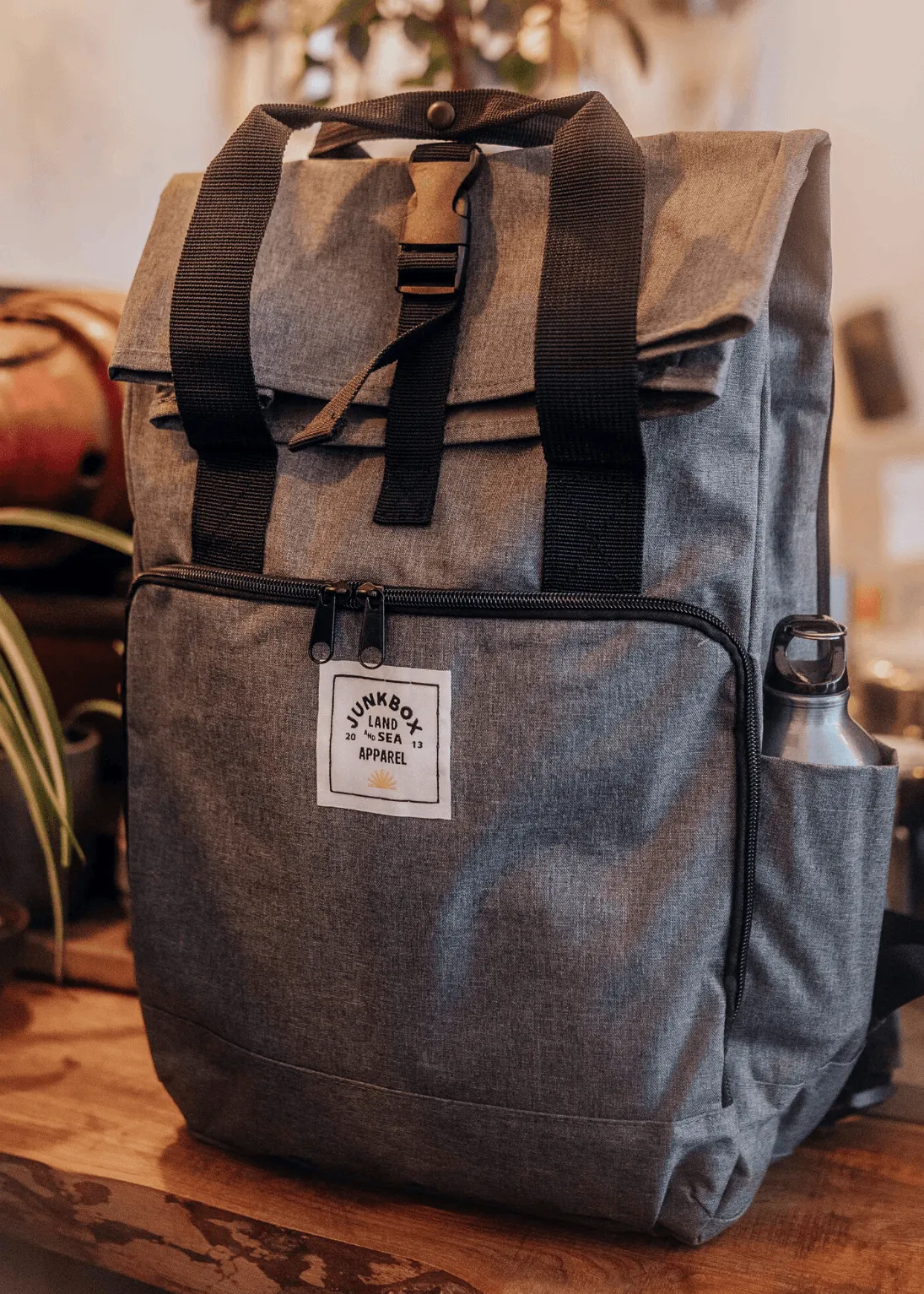 'The Traveller' Recycled Laptop Backpack in Grey