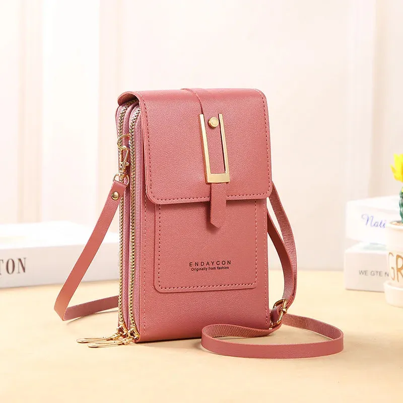 Touch Screen Cell Phone Women Bags Soft Leather Wallets Hand Purses Crossbody Bags for Women Small Handbag Cheap Women's Bags