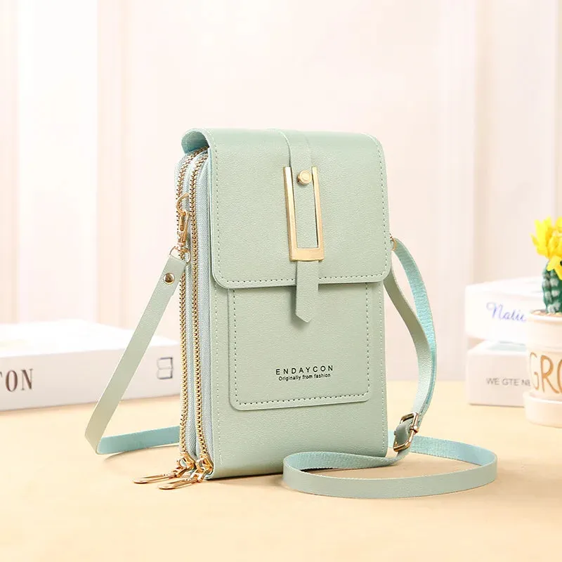 Touch Screen Cell Phone Women Bags Soft Leather Wallets Hand Purses Crossbody Bags for Women Small Handbag Cheap Women's Bags