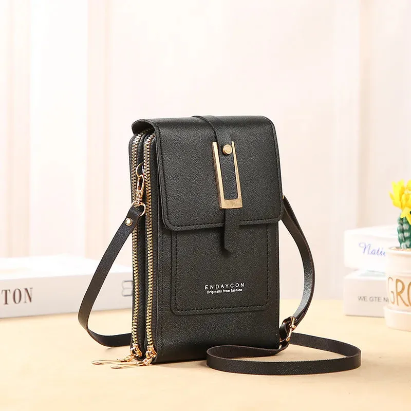 Touch Screen Cell Phone Women Bags Soft Leather Wallets Hand Purses Crossbody Bags for Women Small Handbag Cheap Women's Bags