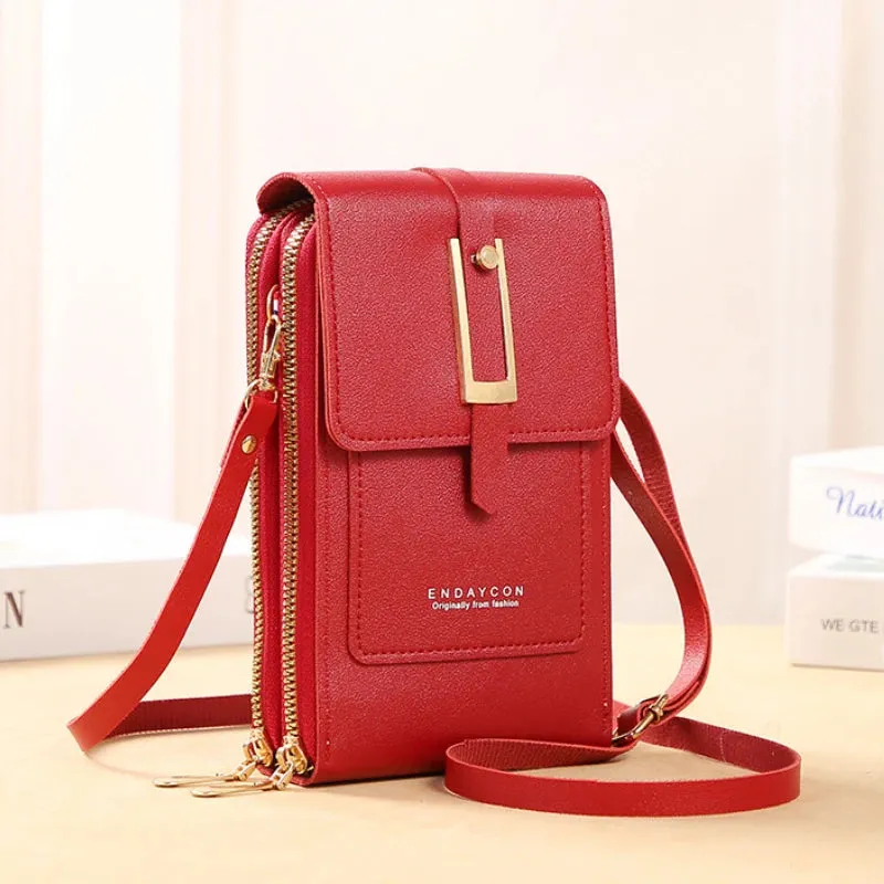 Touch Screen Cell Phone Women Bags Soft Leather Wallets Hand Purses Crossbody Bags for Women Small Handbag Cheap Women's Bags