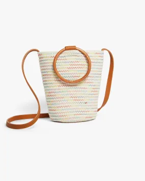 Tulana Embroidered Bucket Bag | White / Pink