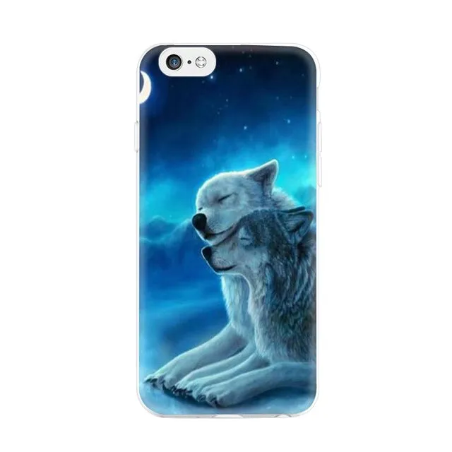 Ultra Thin Phone Case For iPhone 7 6 5 4 TPU Bags Cover For iPhone 5S 6S 4S 7 Plus 5C SE Spring Autumn Tiger Painting Pattern