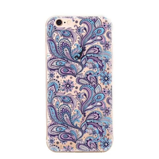 Ultra Thin Phone Case For iPhone 7 6 5 4 TPU Bags Cover For iPhone 5S 6S 4S 7 Plus 5C SE Spring Autumn Tiger Painting Pattern