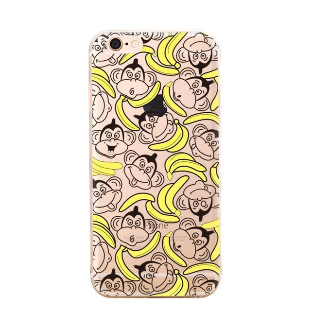 Ultra Thin Phone Case For iPhone 7 6 5 4 TPU Bags Cover For iPhone 5S 6S 4S 7 Plus 5C SE Spring Autumn Tiger Painting Pattern