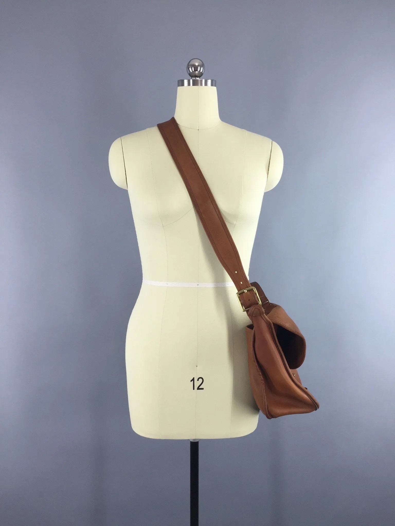 Vintage 1970s Coach Tan Leather Musette Messenger Bag