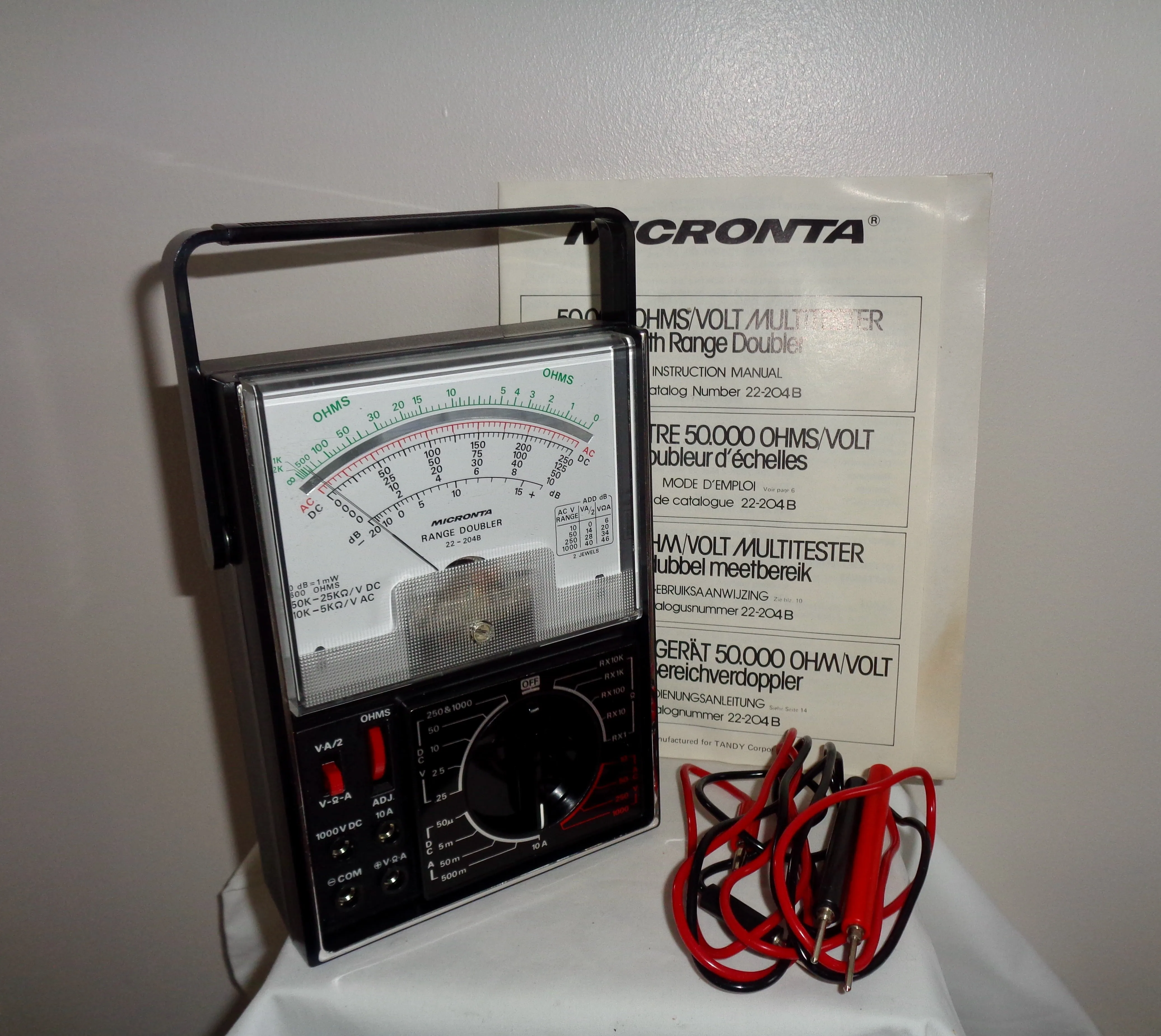 Vintage Micronta Tandy Range Doubler 50K Ohms Multitester 22-204B