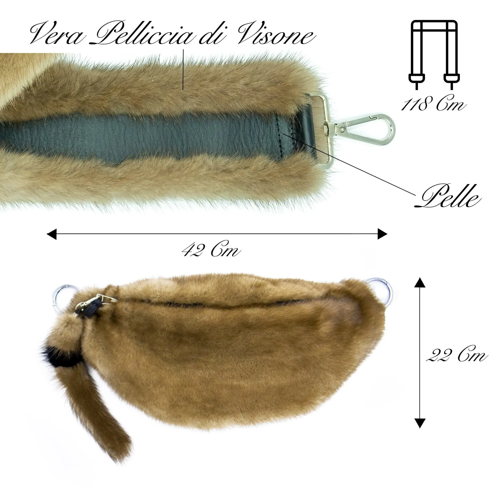 Waist bag in mink Camel