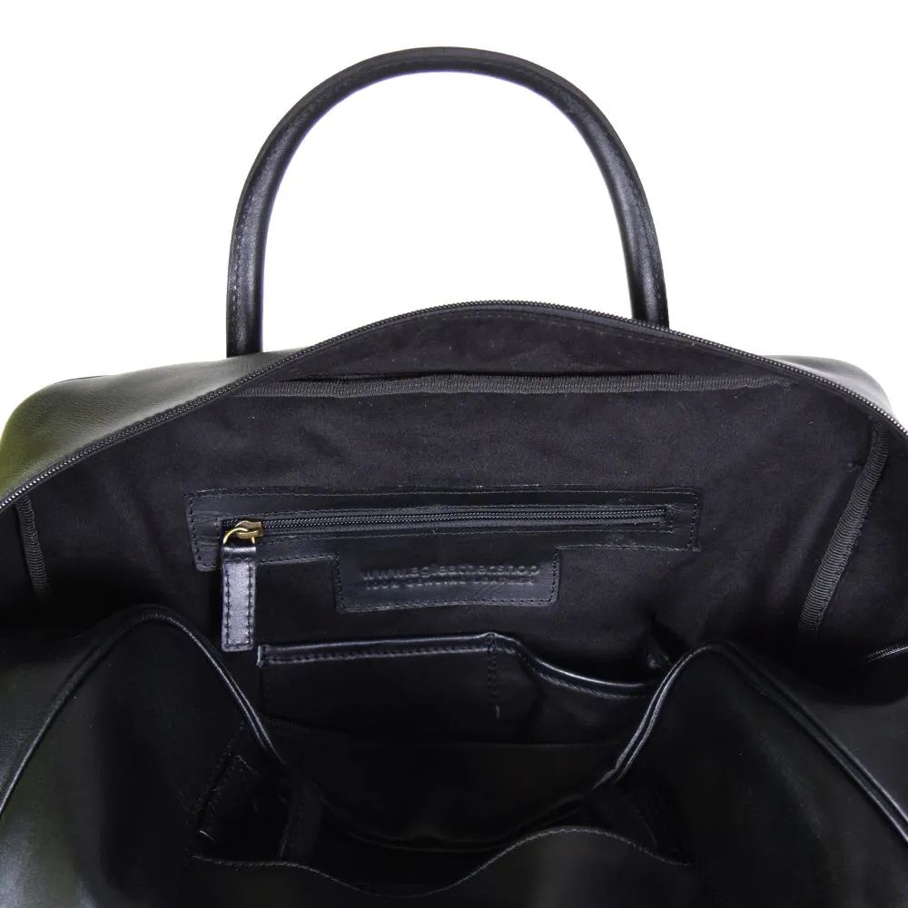 Waldorf Urban Sport Bag in Black Leather - final sale no exchange