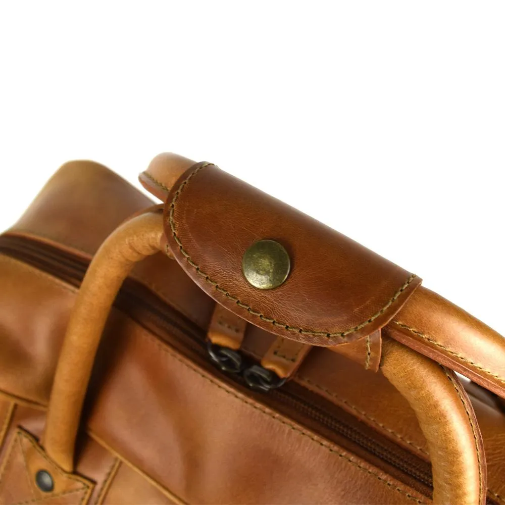 Waldorf Urban Sport Bag in Cognac Leather - final sale no exchange