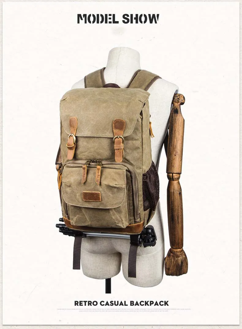 Water Proof Canvas Camera Backpack B12061