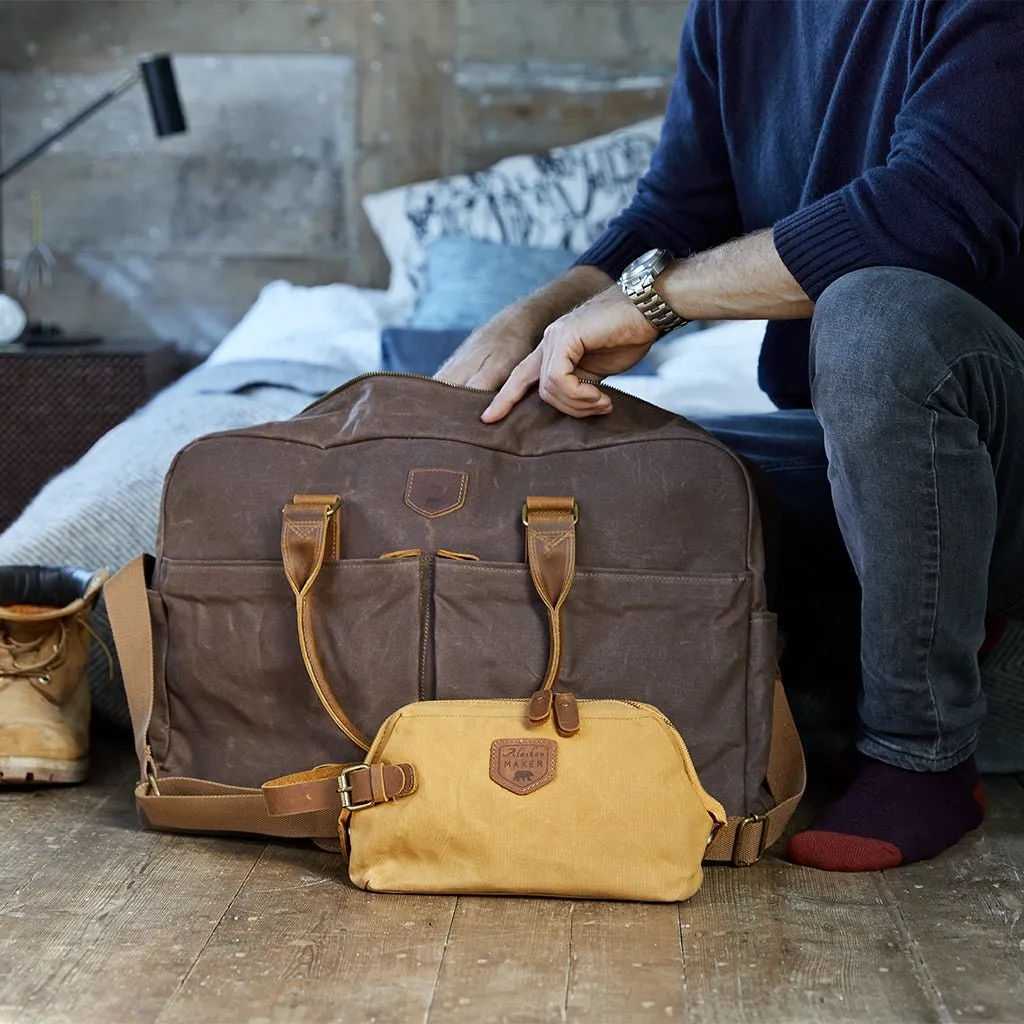 Waxed Canvas Weekend & Wash Bag Set