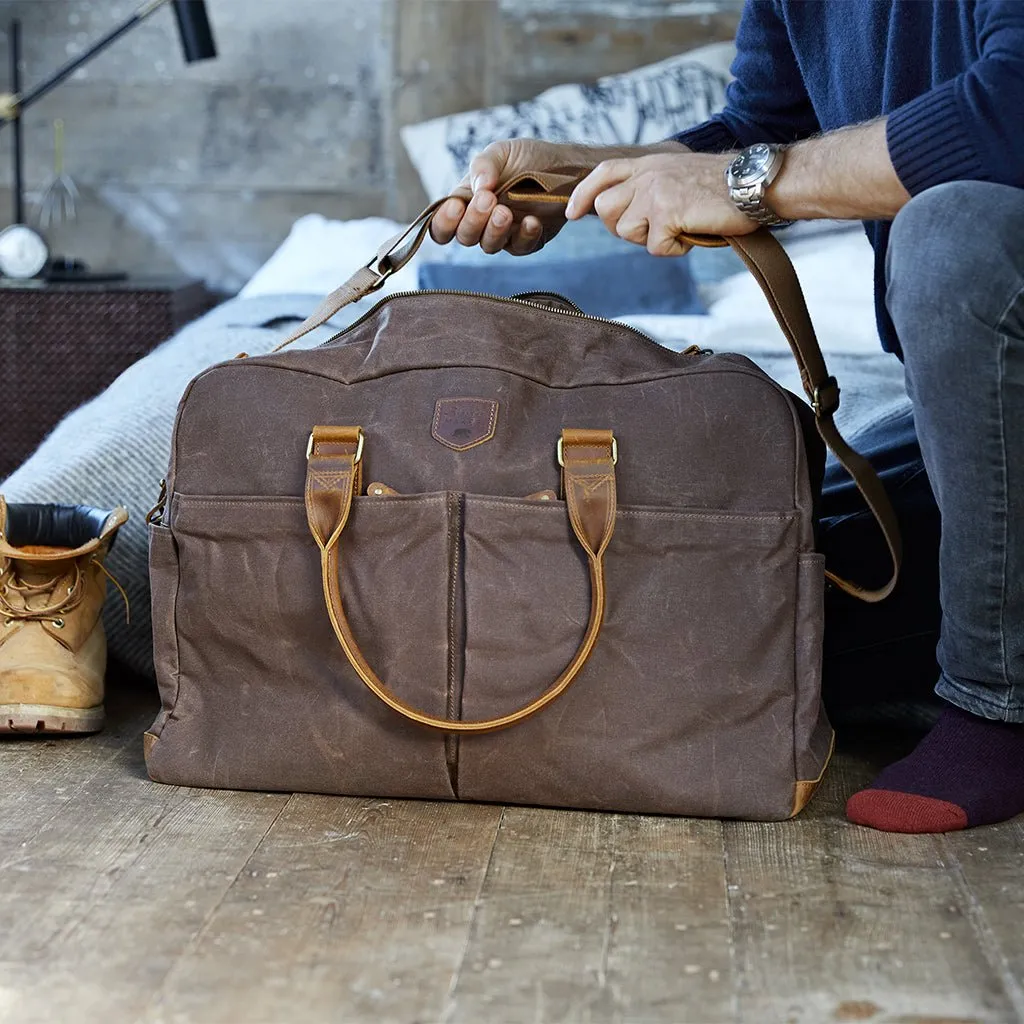 Waxed Canvas Weekend & Wash Bag Set