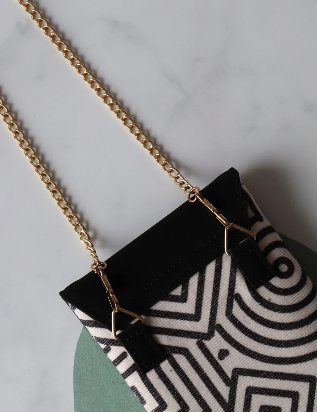 White Fire Phone Bag - Geometric