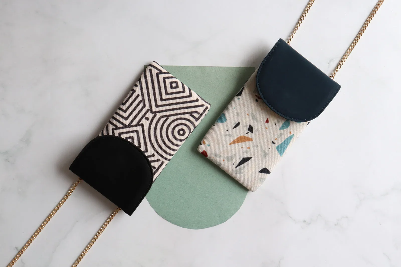 White Fire Phone Bag - Geometric